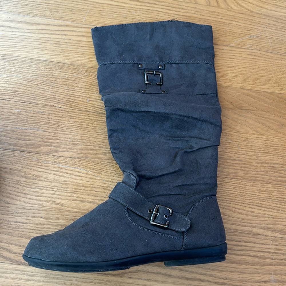 Stuidio Works Gray Suede Tall Boots